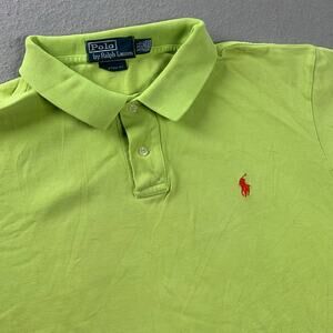 Polo Ralph Lauren Polo Shirt Mens 2XL Lime Green Custom Fit Short Sleeve